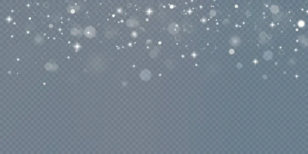 輝く魔法の塵 質感の白と黒の背景に 光と銀輝く塵粒子と星の抽象的な背景を祝う 魔法の効果 フェスティバルベクトルイラスト — ストックベクタ