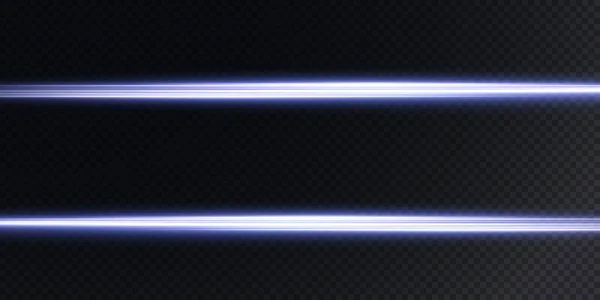 Pacote Flares Lente Horizontal Branca Raios Laser Raios Luz Horizontais — Vetor de Stock