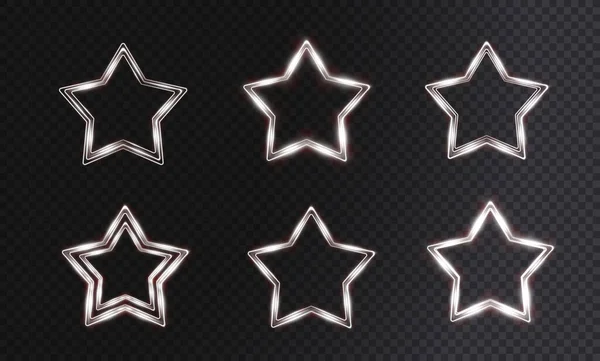 Las Chispas Luz Las Estrellas Doradas Brillan Con Efecto Luz — Vector de stock
