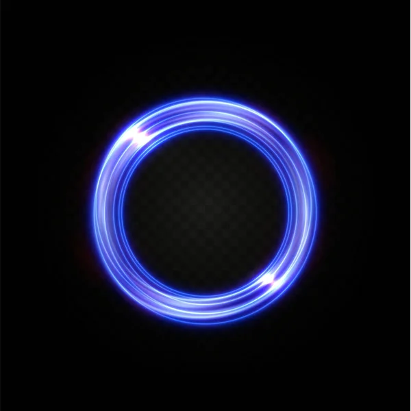 Bir Spiral Içinde Dönen Soyut Mavi Vektör Işık Çizgileri Çizgi — Stok Vektör
