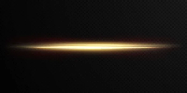 Золота Горизонтальна Лінза Спалахує Лазерні Промені Горизонтальні Світлові Промені Прекрасні — стоковий вектор