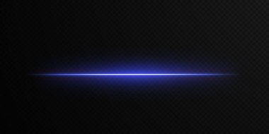 Vektör neon ışık setlerinin etkilerini tanıtmak. Parlak mavi soyut çizgi. Şeffaf mercek parlamasına uygun. Parlak ışık oyun tasarımı, afişler, posterler için kullanılabilir.