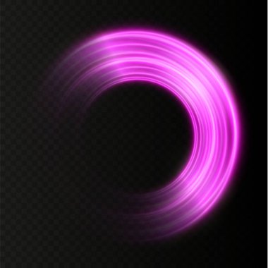 Işık yıldızı neon çerçevelerinin toplanması. Çember, oval, yıldız. Bayramlık mavi ışık vuruşları. Şeffaf siyah bir arkaplanda izole edilmiş. Vektör illüstrasyonu.