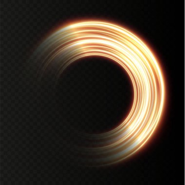 Bir spiral içinde dönen soyut vektör ışık çizgileri. Çizgi hareketinin hafif simülasyonu. Ringden hafif bir iz. Promosyon ürünleri için aydınlatılmış podyum.
