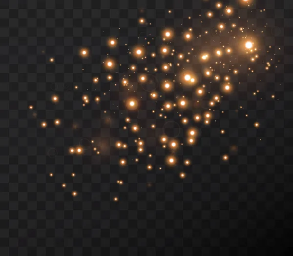 Les étoiles de confettis d'or de Noël tombent. — Image vectorielle