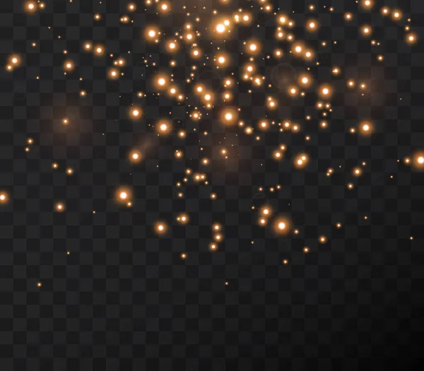 Les étoiles de confettis d'or de Noël tombent. — Image vectorielle