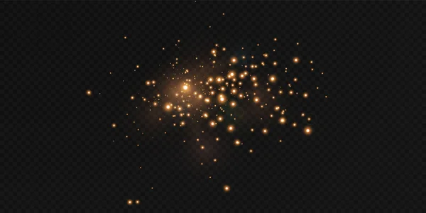 Les étoiles de confettis d'or de Noël tombent. — Image vectorielle