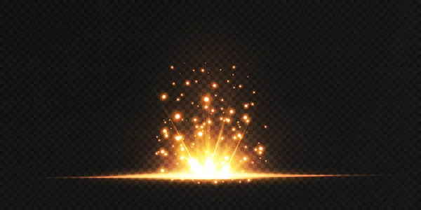 Magical sparkling golden glow effect. — Stock Vector