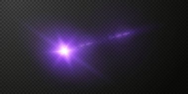 Siyah arka planda izole edilmiş parlak neon yıldızlar. Efektler, mercek parlaması, parlaklık, patlama, neon ışığı, set. Parlayan yıldızlar, güzel mavi ışınlar. Vektör illüstrasyonu.