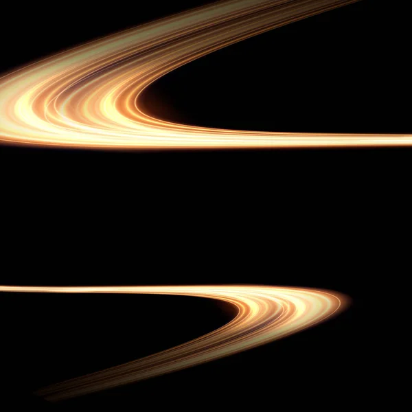 Abstrakter Vektorlichteffekt Der Goldenen Lichtlinie Bewegungslichtlinien Die Sich Kreis Bewegen — Stockvektor