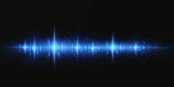 Легкі Промені Світла Неоні Синьому Підсвічений Горизонтальний Неоновий Лазер Збірка — стоковий вектор