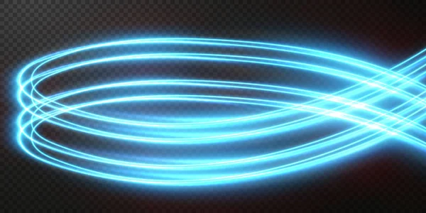 Абстрактні Сині Векторні Лінії Світла Кружляють Спіралі Легке Моделювання Руху — стоковий вектор