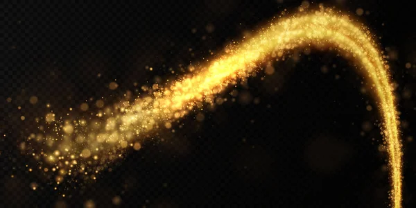 Χριστουγεννιάτικος Κομήτης Μαγικό Λαμπερό Φως Γραμμή Στοιχείο Εορταστικής Διακόσμησης — Διανυσματικό Αρχείο