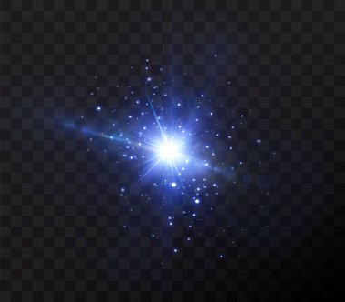 Vektör neon ışık setlerinin etkilerini tanıtmak. Parlak mavi soyut çizgi. Şeffaf mercek parlamasına uygun. Parlak ışık oyun tasarımı, afişler, posterler için kullanılabilir.