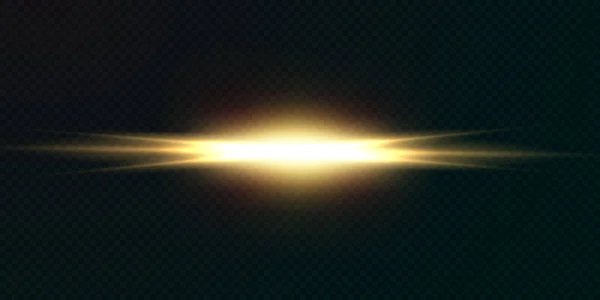 Witte horizontale lens flares pack. Laserstralen — Stockvector