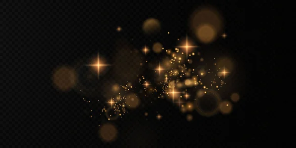 妖精のほこりの粒子をきらびやかに 魔法の概念 要約お祝いの背景 クリスマスの背景 宇宙背景 — ストックベクタ