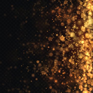 Bokeh ışıkları arka planı etkiler. Parlayan tozun Noel arkaplanı Parlayan bokeh konfetisinin ve tasarımın için kıvılcım dokunun kıvılcımı.