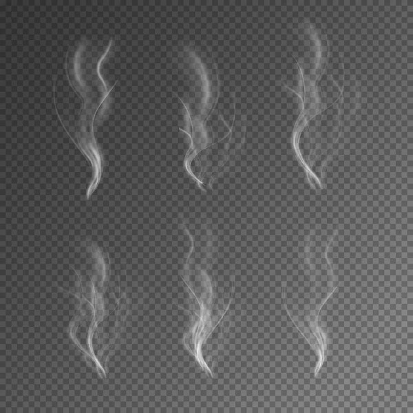 Естественный Эффект Дыма Тумана Чёрном Прозрачном Фоне Дым Вектора Туман — стоковый вектор
