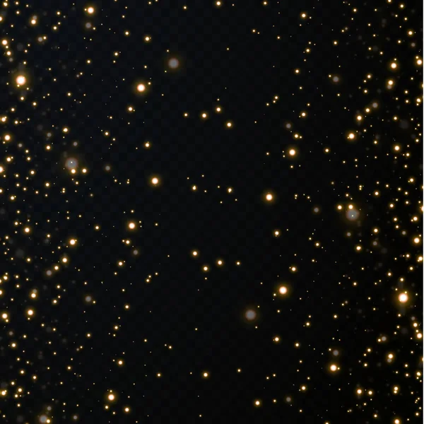 Weihnachtsgoldene Konfetti Sterne Fallen Leuchtende Sterne Fliegen Über Den Nachthimmel — Stockvektor
