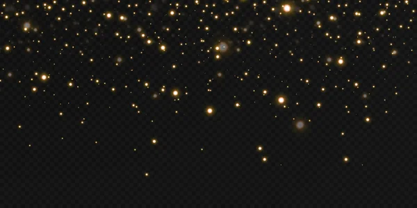 Estrellas Confeti Oro Navidad Están Cayendo Estrellas Brillantes Vuelan Través — Vector de stock