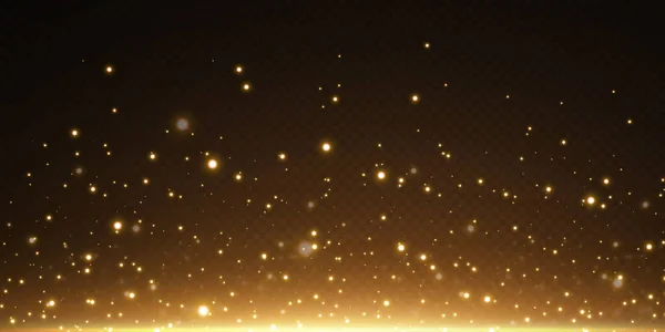 Stelele Confetti Aur Crăciun Cad Stelele Strălucitoare Zboară Cerul Nopții — Vector de stoc