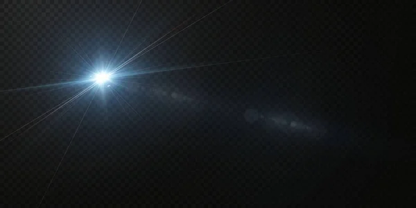 介绍了矢量霓虹灯的作用 发光的蓝色抽象线 适用于透明镜头耀斑效果 明亮的灯光可用于游戏设计 — 图库矢量图片