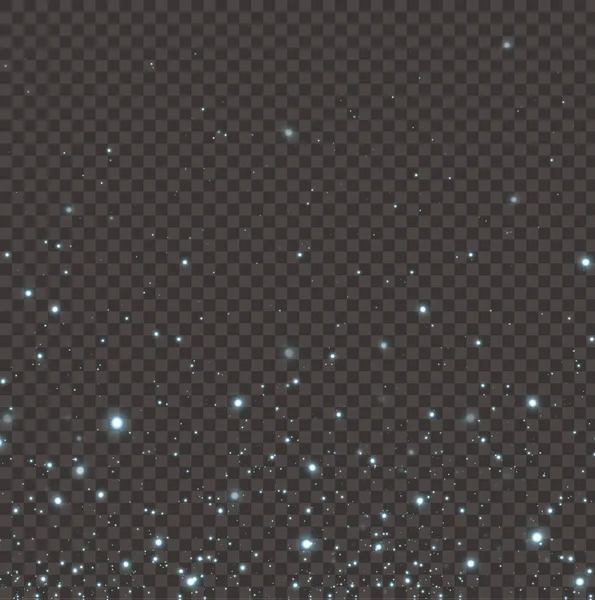 Polvo Brillante Azul Con Estrellas Brillantes Azules Sobre Fondo Transparente — Vector de stock