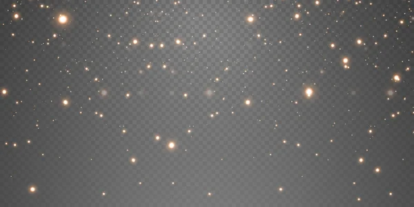 Polvo Brillante Dorado Con Estrellas Brillantes Doradas Sobre Fondo Transparente — Archivo Imágenes Vectoriales