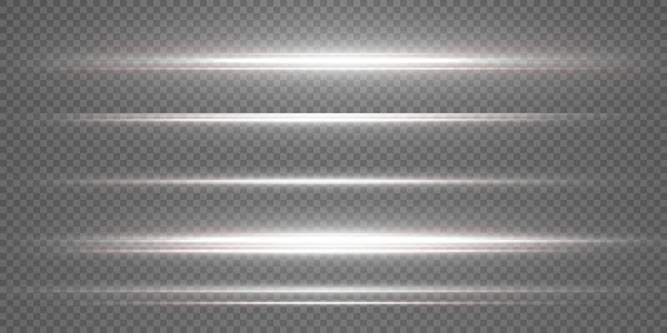 Luminous White Wavy Line Light Transparent Background White Light Electric — Stock Vector
