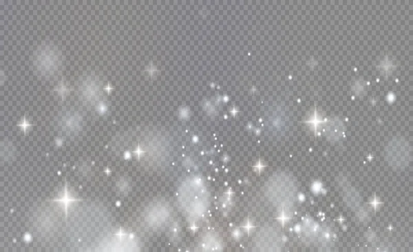 Рождественский Фон Сияющей Пыли Рождественские Светящиеся Конфетти Боке Текстура Наложения — стоковый вектор