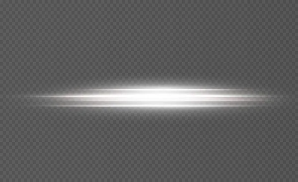 Lysande Vit Vågig Linje Ljus Transparent Bakgrund Vitt Ljus Elektriskt — Stock vektor