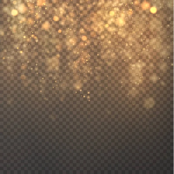 金光闪闪的尘埃 金光闪闪的星星 背景透明 闪闪发光的质感豪华贺卡的圣诞效果 — 图库矢量图片