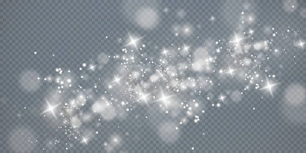 Fond Noël Poussière Brillante Confettis Bokeh Lumineux Noël Texture Superposition — Image vectorielle