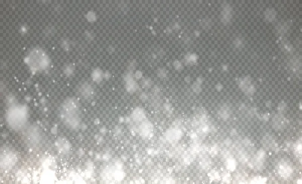 Polvo brillante ligero con estrellas brillantes blancas en — Archivo Imágenes Vectoriales