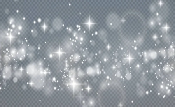 Világos csillogó por fehér csillogó csillagokkal — Stock Vector