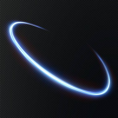 Şeffaf bir arkaplanda parlak neon dalgalı bir ışık çizgisi. Neon ışığı, elektrik ışığı, ışık efekti png. Eğri neon hattı png oyunlar için, video, fotoğraf, çağrı, HUD. İzole vektör illüstrasyonu.
