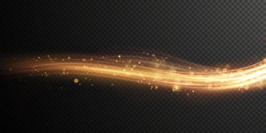 Altın ışıklı çizgilerin soyut Noel arkaplanı. Altın hız çizgileri. yeni 2022