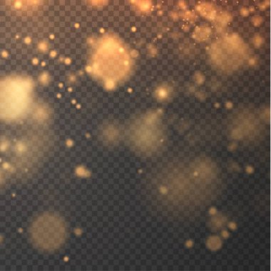 Bokeh ışıkları arka planı etkiler. Parlayan tozun Noel arkaplanı Parlayan bokeh konfetisinin ve tasarımın için kıvılcım dokunun kıvılcımı.