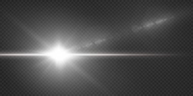 Işık yıldızı. Işık flaşı beyaz vektör çizelgesi.