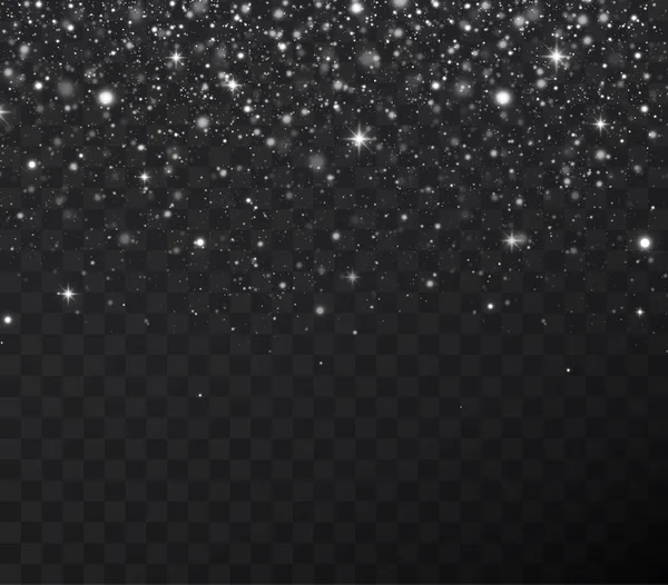 Fête Noël Étoiles Confettis Tombent Étoiles Brillantes Volent Travers Ciel — Image vectorielle