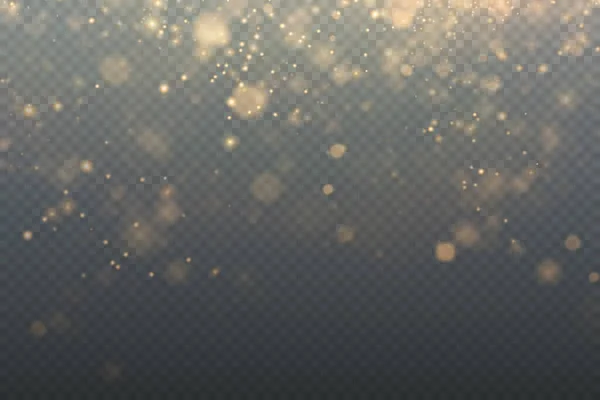 Bokeh灯的背景效果 圣诞背景的闪亮灰尘圣诞灯火通明 为您的设计贴上一层纹理 金粉Png — 图库矢量图片