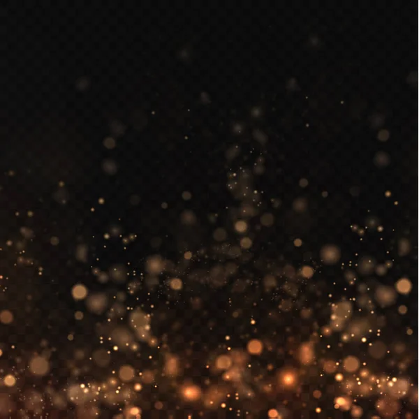 ボケライトは背景に効果があります 輝く塵のクリスマスの背景あなたのデザインのためのクリスマス輝くボケのコンフェッティと火花オーバーレイテクスチャ Png — ストックベクタ