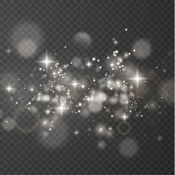 Celebración Navidad Estrellas Confeti Están Cayendo Estrellas Brillantes Vuelan Través — Vector de stock