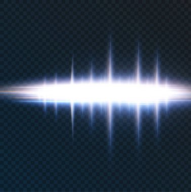 Mavi yatay röfleli bir paket. Lazer