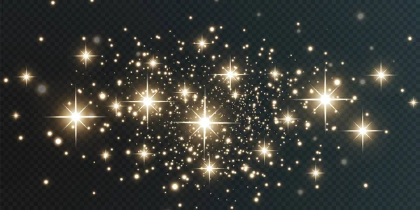 Ελαφριά Αστραφτερή Σκόνη Λευκά Λαμπερά Αστέρια Διαφανές Φόντο Λαμπερή Υφή — Διανυσματικό Αρχείο