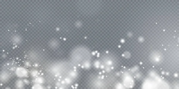 Polvo Brillante Claro Con Estrellas Brillantes Blancas Sobre Fondo Transparente — Vector de stock