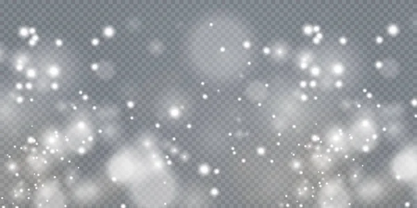 Polvo Brillante Claro Con Estrellas Brillantes Blancas Sobre Fondo Transparente — Vector de stock