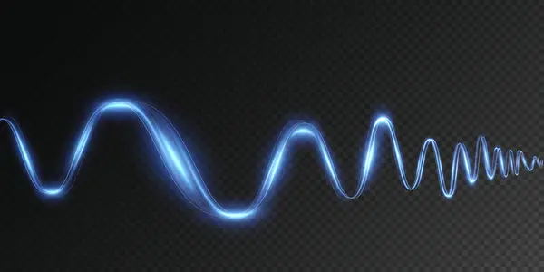 Светло Голубой Tesla Кривой Световой Эффект Синего Вихря Векторная Иллюстрация Стоковый вектор
