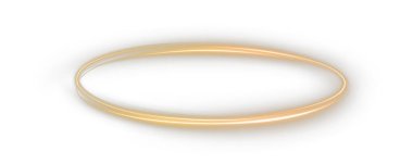 Light golden twirl with a curved glowing line effect. Radiant golden circle and luminous pedestal, podium, or platform stock illustration