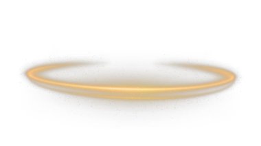Light golden twirl with a curved glowing line effect. Radiant golden circle and luminous pedestal, podium, or platform stock illustration